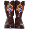 Justin Custom Logo Kid Leather Roper Boots